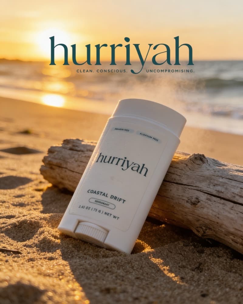 Hurriyah Natural Deodorant - Coastal Drift Scent, Aluminum-Free, 2.65 oz - image 5